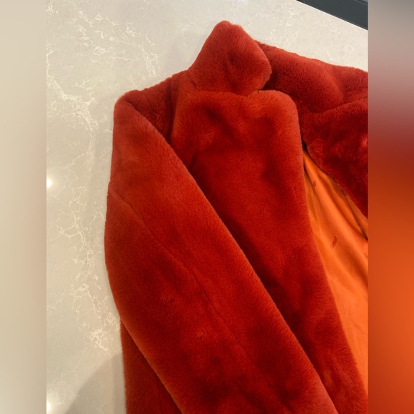 Apparis Sophie Faux Fur Coat Ginger - Picture 7 of 15